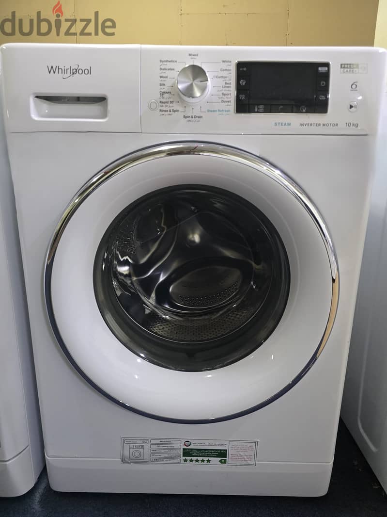 whirlpool 10kg steam fresh care washing machine for sale 0