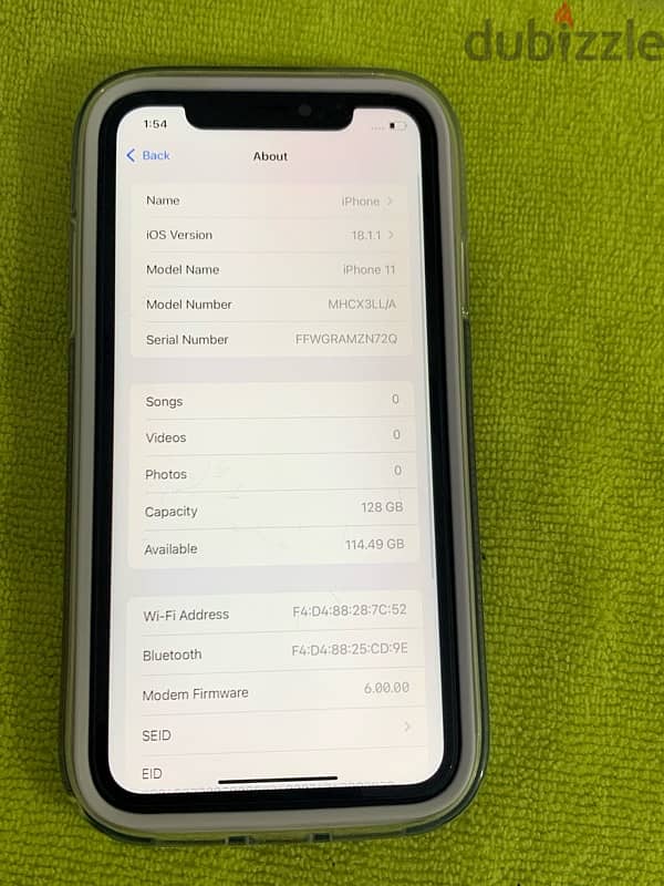 iPhone 11 . . 128gb battery 86% not open device excellent condition 14