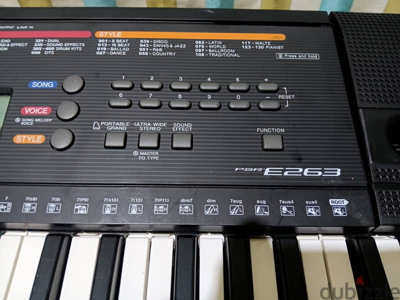 YAMAHA PSR E 263 musical keyboard for sale with Double Cross bar stand 2