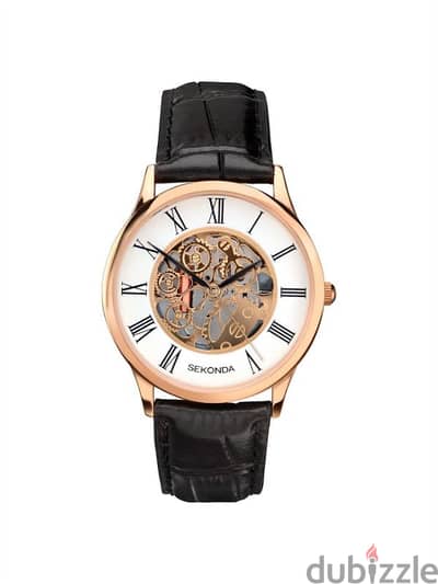 Sekonda Unisex Fashion Skeleton Leather Strap Watch 1203