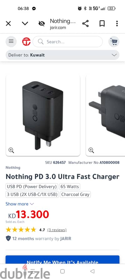 65w Nothing  super fast charger