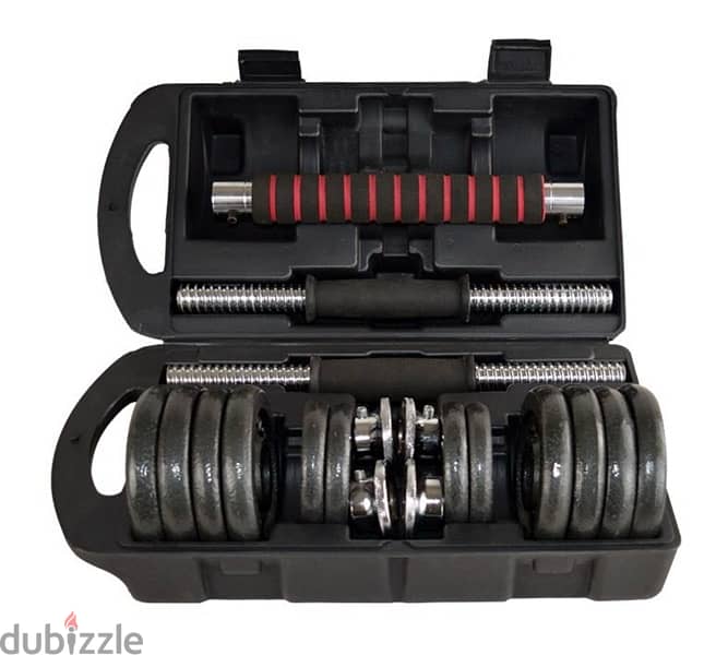 new dumbbells silver complete set and red black color 11