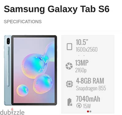 Samsung  tab S6   128/6 wifi