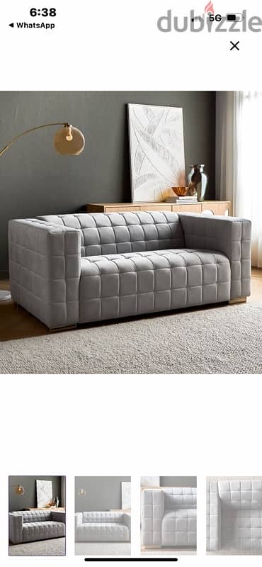 2 seater sofa  grey 3