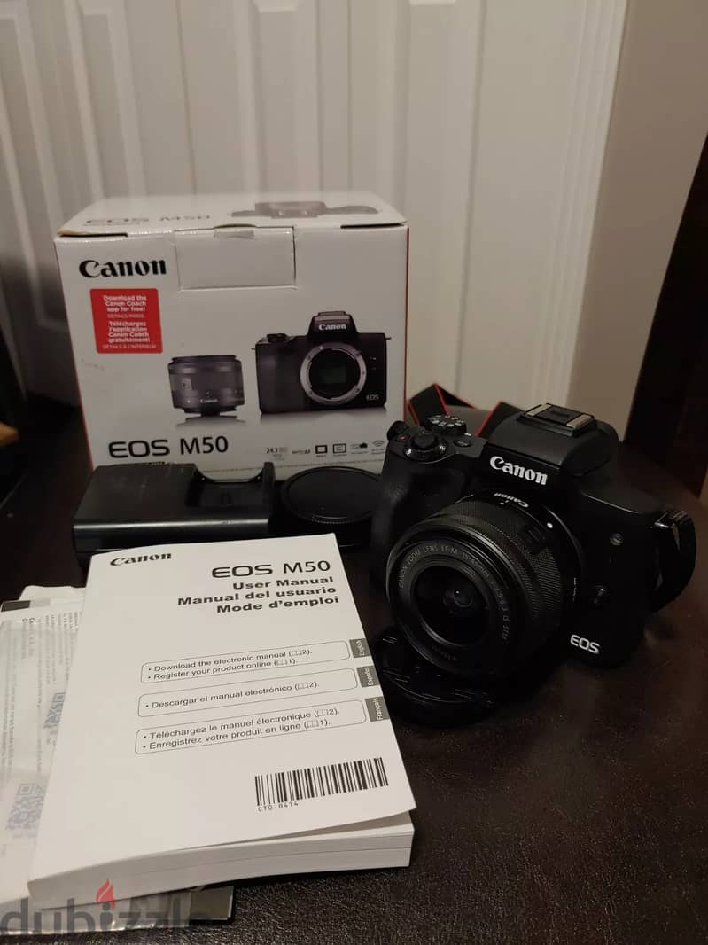 Canon EOS M50 24.1MP Mirrorless Camera - Black (Kit with 15-45mm STM 0