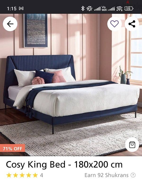 Selling my 1 year old home centre bed in perfect condition 0