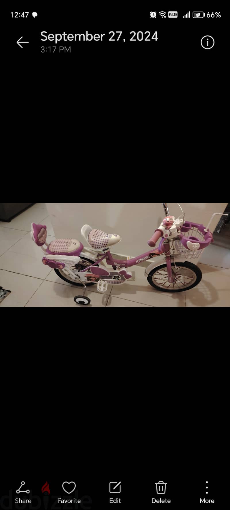 Girls  Bicycle  double seat 0