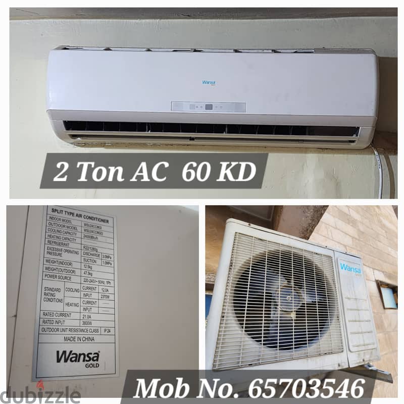 2 Ton Wansa Split ACs and General Window AC for sale. 2