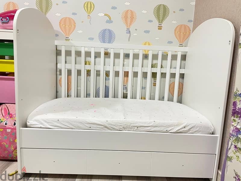 Ikea baby cot with mattress in excellent condition 1