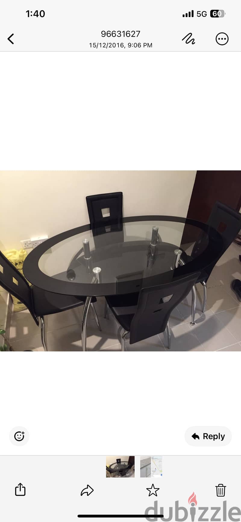 Glass dining table from ikea with 4 chairs 0