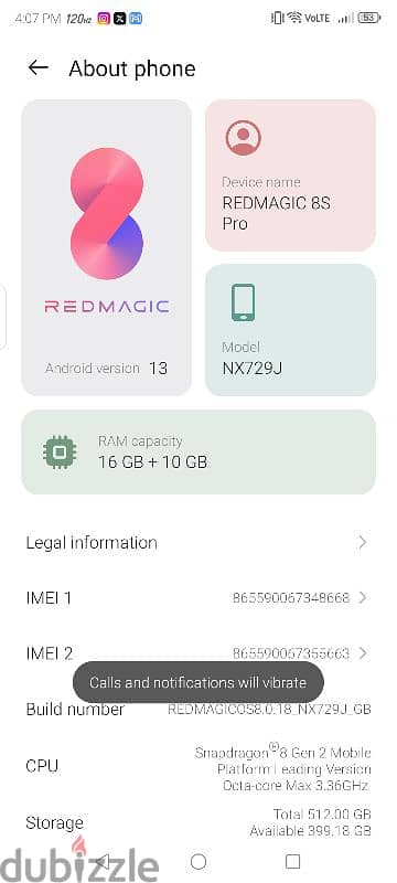 Redmagic 8S pro 16GB + 512GB storage 1