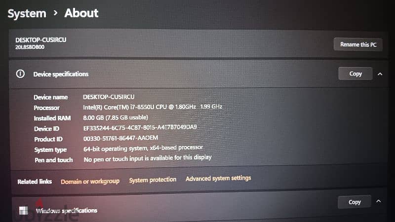 lenovo T480s i7 8th Gen 5