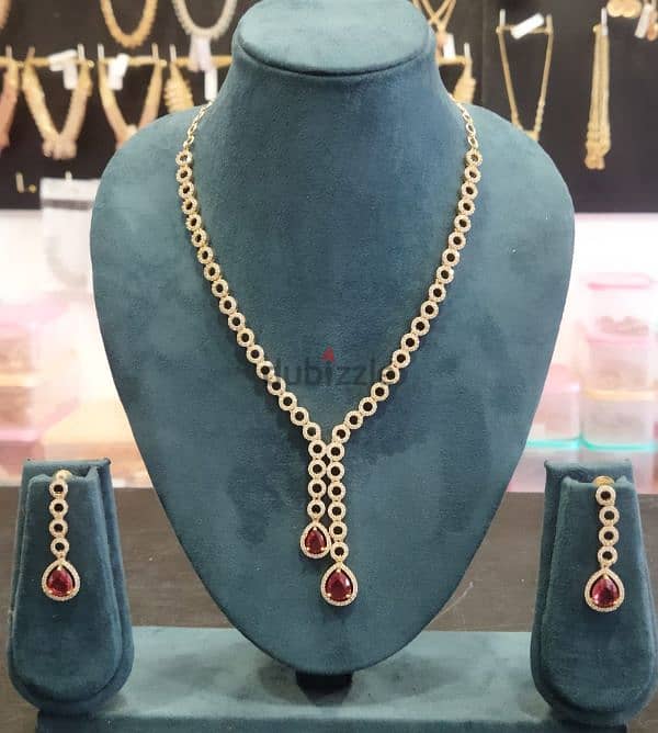 AD stone Necklace with Earrings 0