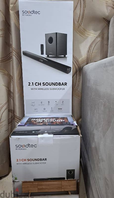 NEW SOUNDTEC 2.1 SOUNDBAR WITH WIRELESS SUBWOOFER For Sale 0