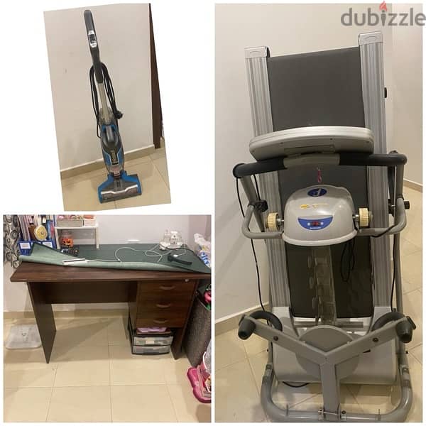 study table, vaccum and treadmill for sale 0