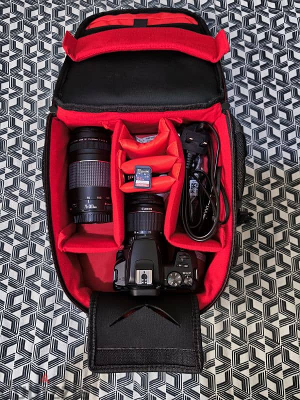 Canon 250D with extra lens , compatable bag and 4k capturing SD card 3