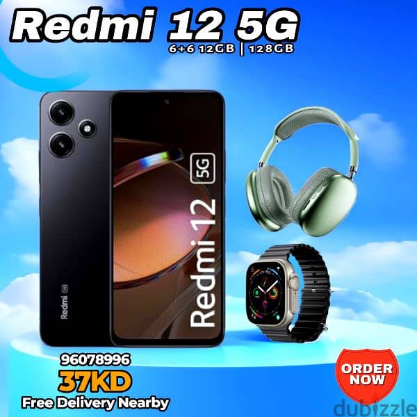 Redmi 12 5G Combo Offer / ⁶+⁶ 12GB RAM + 128GB Storage 0