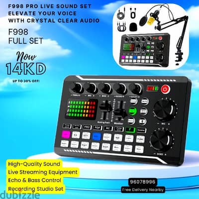 F998 Pro Live Mic Set – Unleash Studio-Quality Sound  Live Streaming