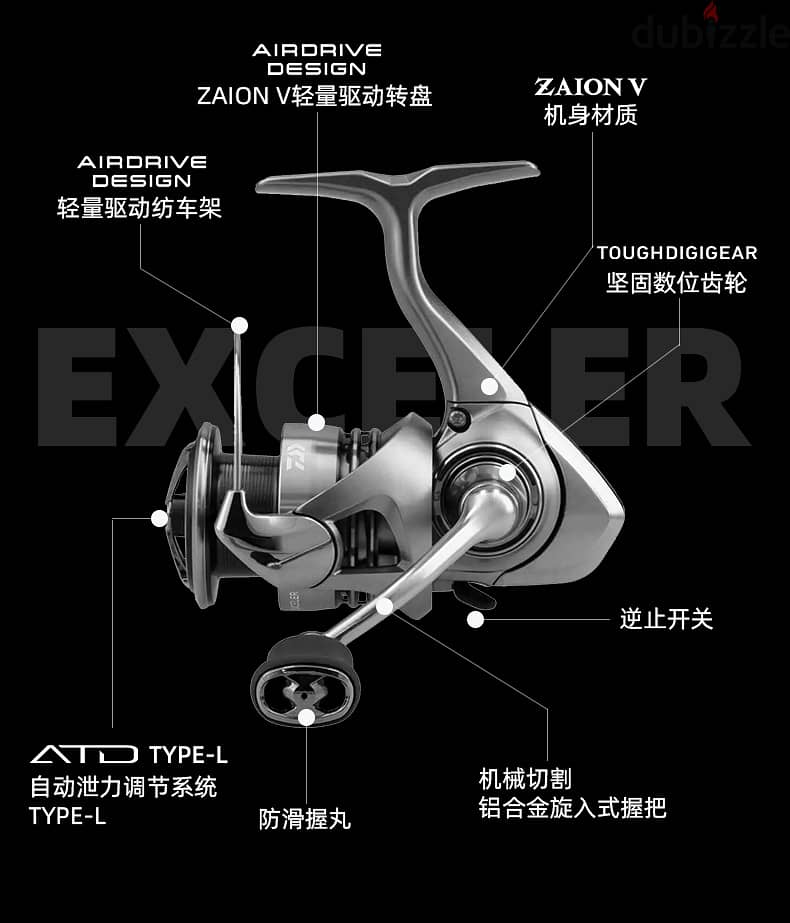 DAIWA EXCELLER 23 LT3000CXH FISHING REEL ماكينة صيد دايوا إكسلر جديدة 5