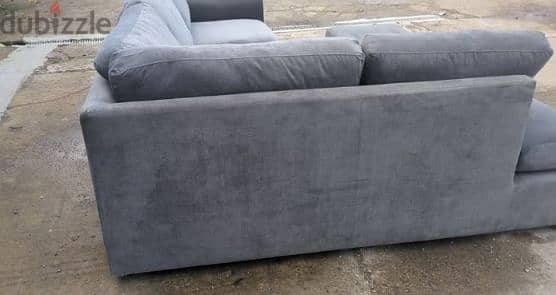 DFS orka L shape sofa R/H corner sofa in grey with storage footstool 3