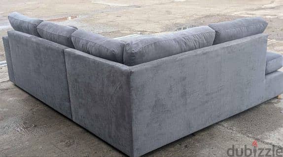 DFS orka L shape sofa R/H corner sofa in grey with storage footstool 4