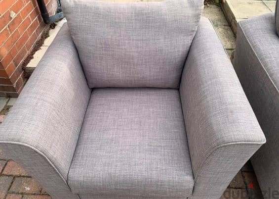 3 seater grey sofa and chair in excellent condition 2