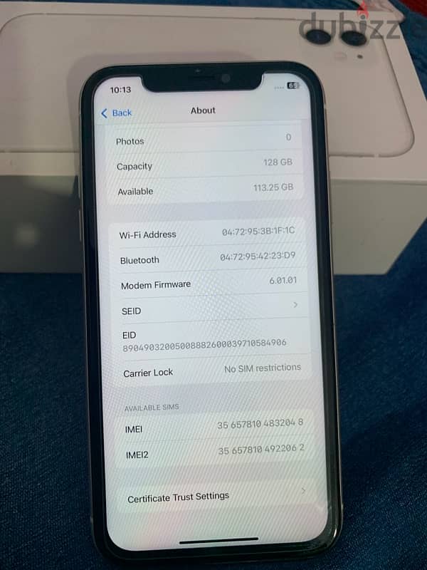 iPhone 11 …128gb battery 100% battery display change 5