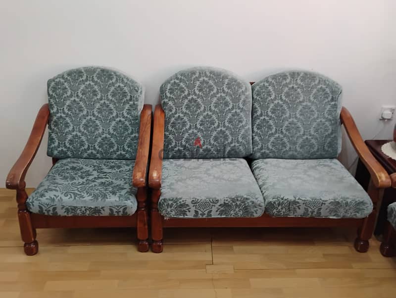 2+2+1+1 Seater Wooden Sofa 0