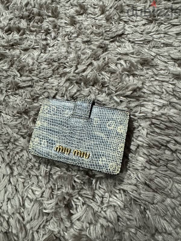 Original MiuMiu lizard leather card wallet 1