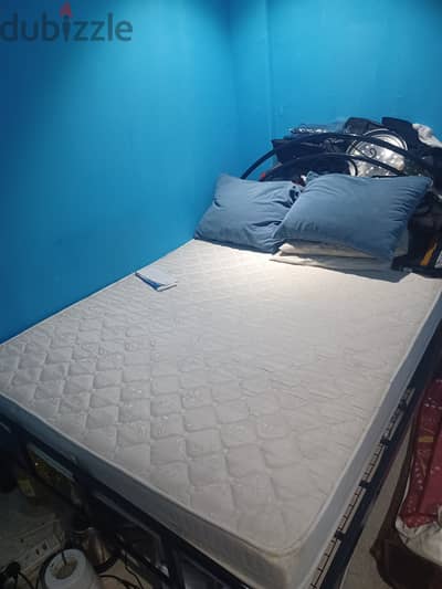 For sale Steel cot queen size with matress and fridge