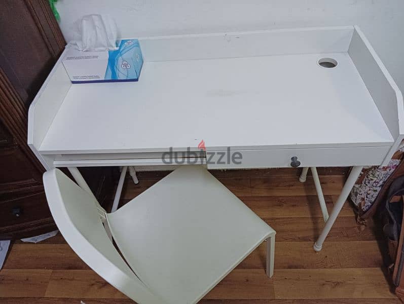 IKEA STUDY TABLE WITH CHAIR IN GOOD CONDITION 0