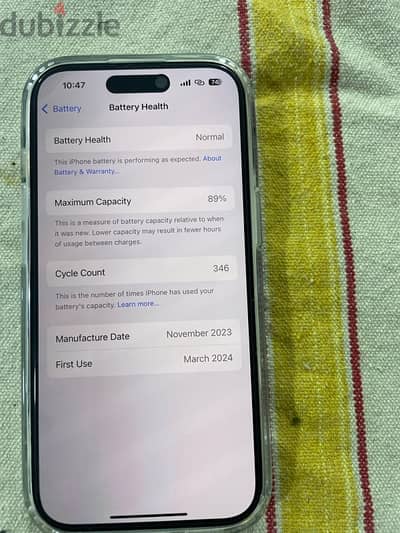 I phone 15 128gb 89% battery good condition exchange I phone 14pro