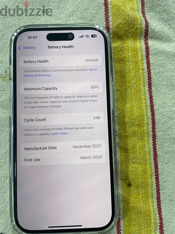 I phone 15 128gb 89% battery good condition exchange I phone 14pro 0