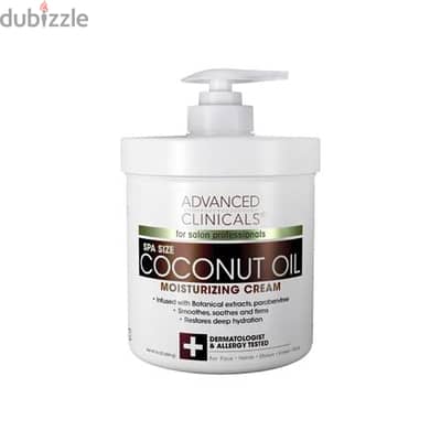 Advanced Clinicals Spa Size Coconut Oil Moisturizing Cream