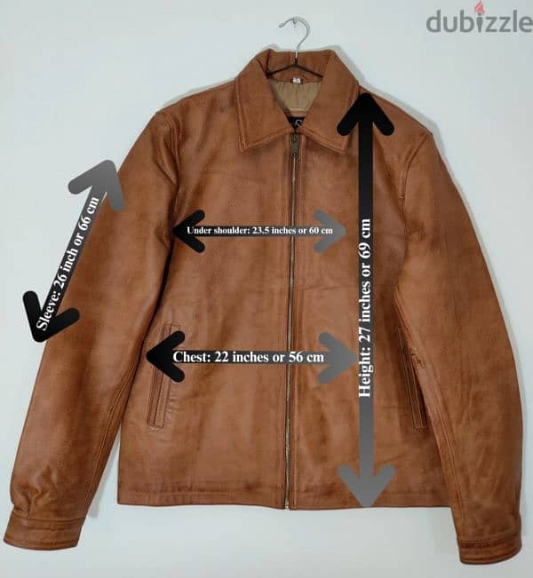 Camel brown Leather jacket 2