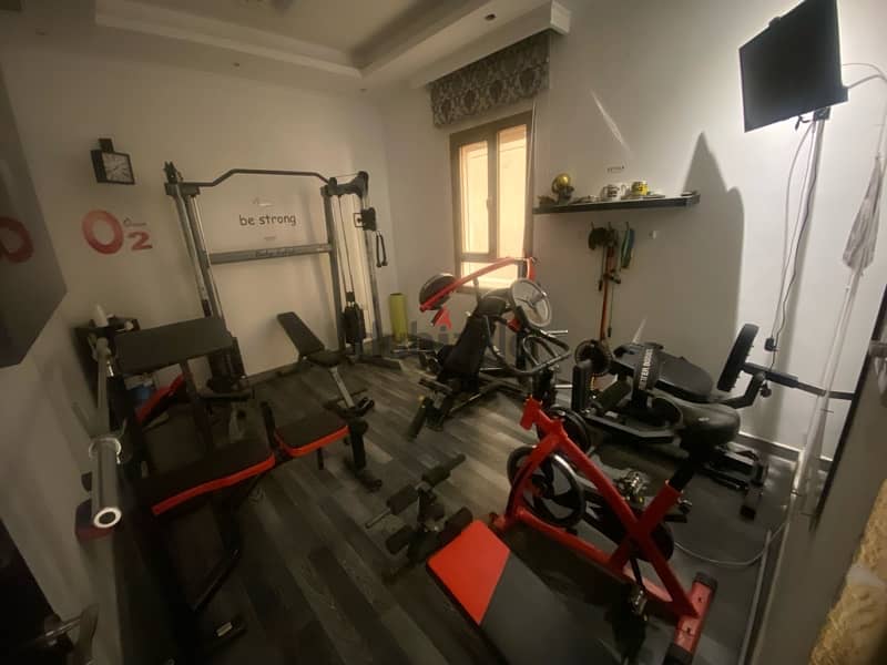 furnished 3-bedrooms villa apt w/private gym in abu fatira 2