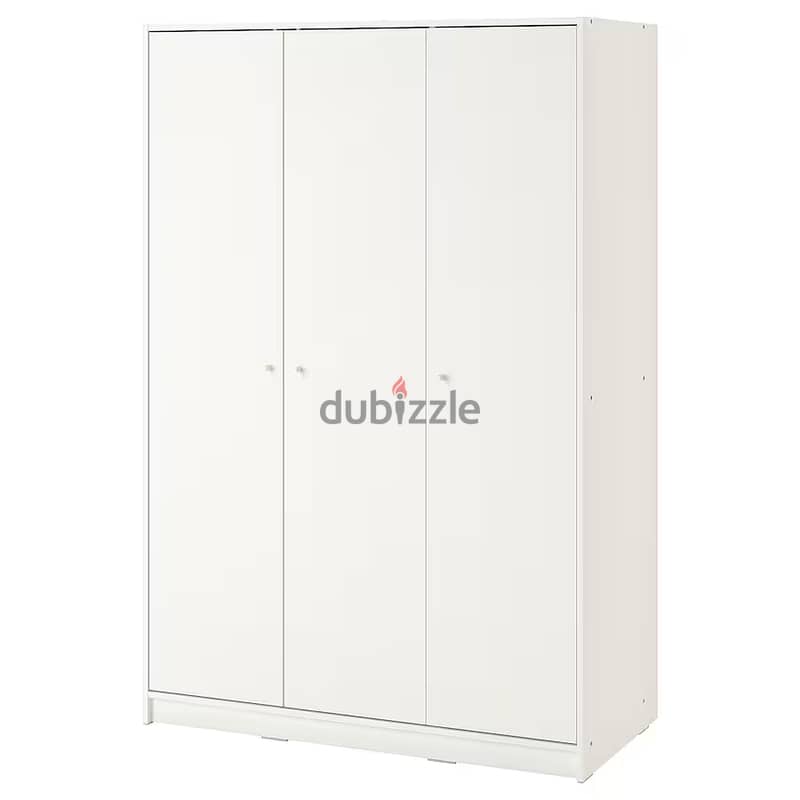 Wardrobe with 3 doors, white, 117x176 cm 1