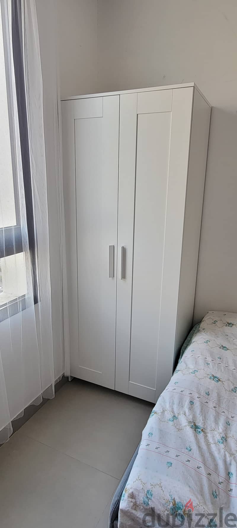 Wardrobe with 2 doors, white, 78x190 cm 0