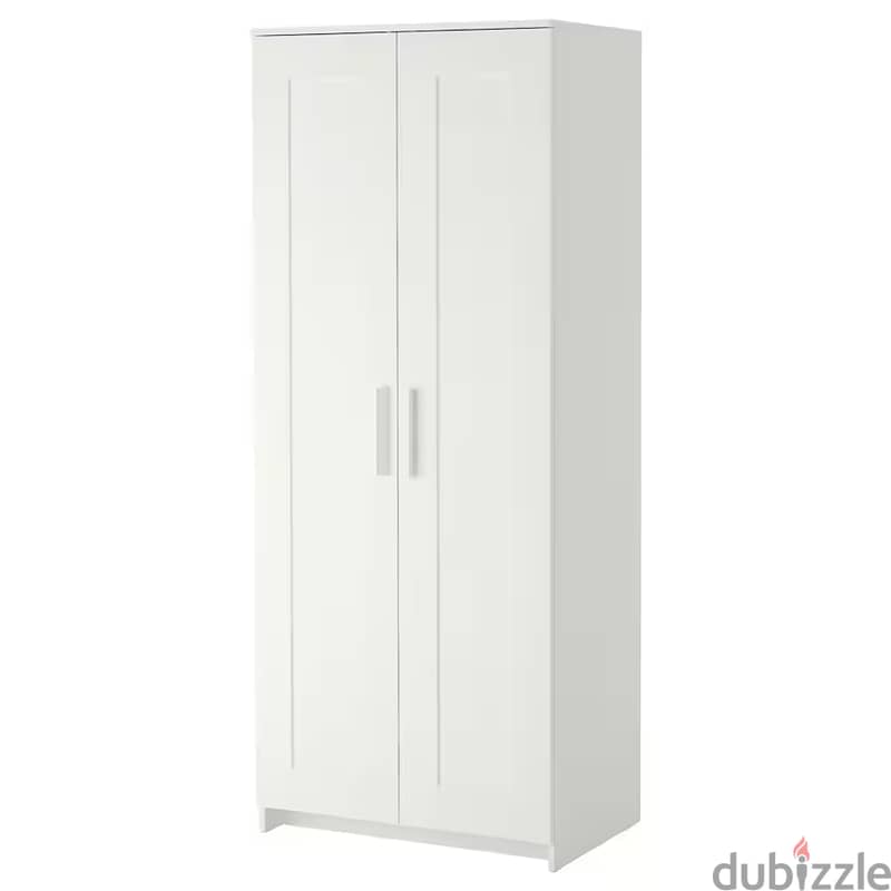 Wardrobe with 2 doors, white, 78x190 cm 1