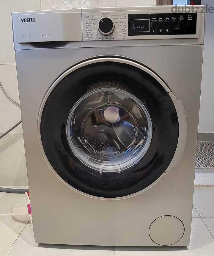 VESTEL (Made in Turkiye) Front Load Washer 8kg 1000 RPM, Silver 0