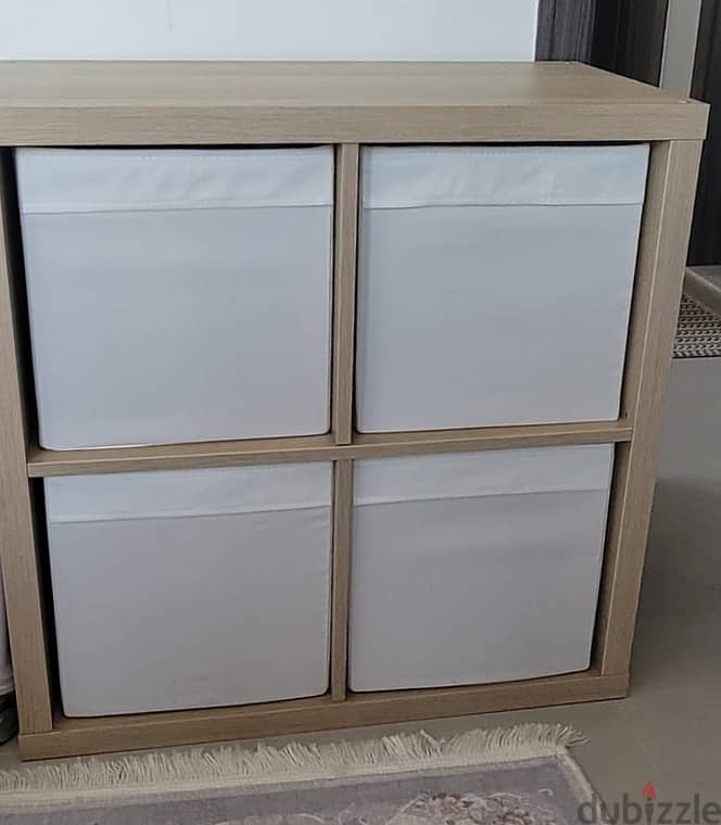 Shelving unit, white stained oak effect, 77x77 cm 0