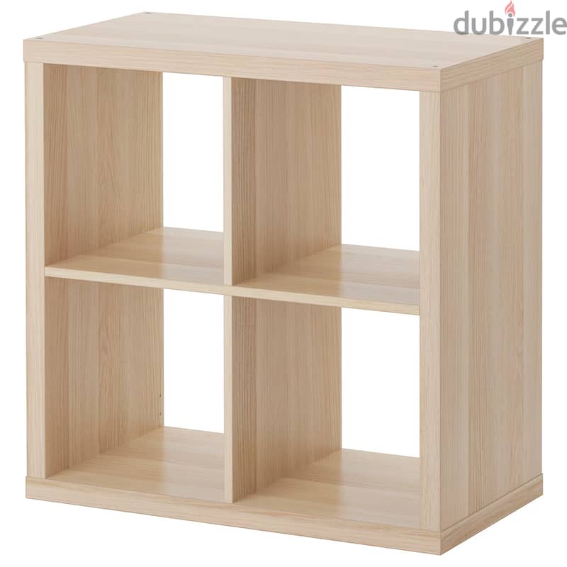 Shelving unit, white stained oak effect, 77x77 cm 1