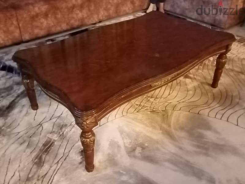 Wooden Dinning with 6 chair in good condion purpole color for sale 0