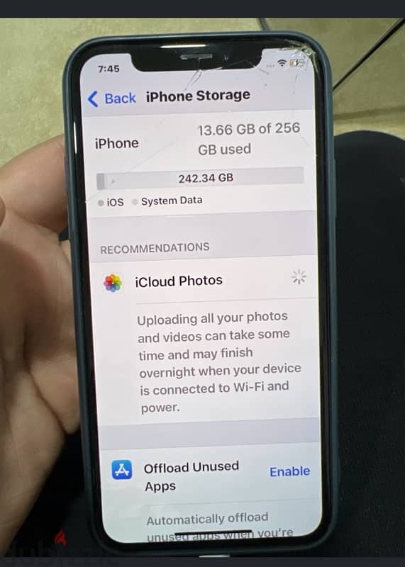 iPhone XS a little cracked on top 256 GB 0