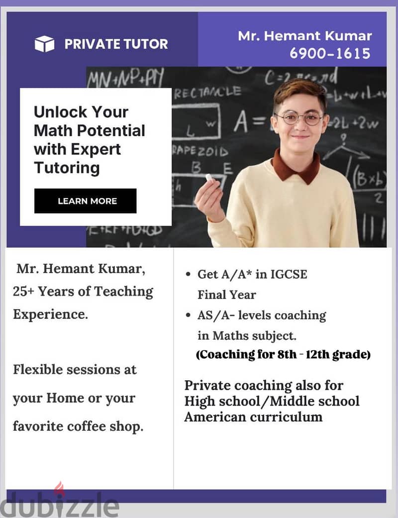 25+ yrs experienced teacher for Maths for IGCSE/CBSE/American curricul 0