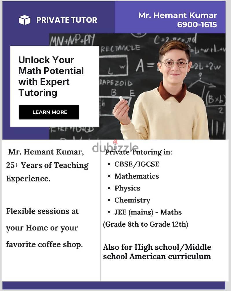 25+ yrs experienced teacher for Maths for IGCSE/CBSE/American curricul 1