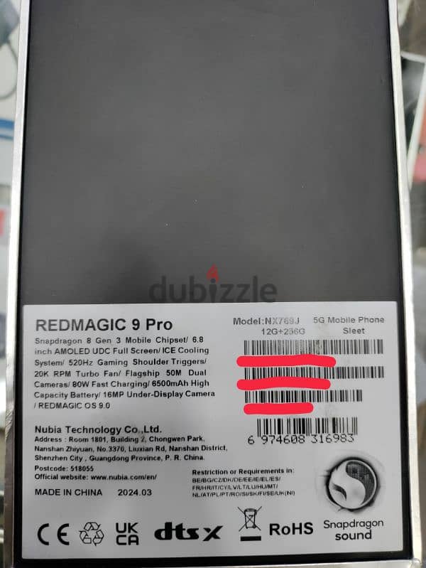 RED MAGIC 9PRO 12 GB RAM 256 like new under warranty 5