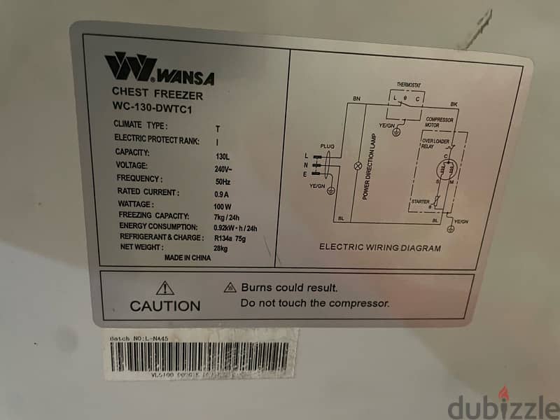 Wansa freezer for sale salmiya blk 10 2