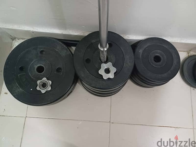 50 Kg weight training plates and barbell with lock 3