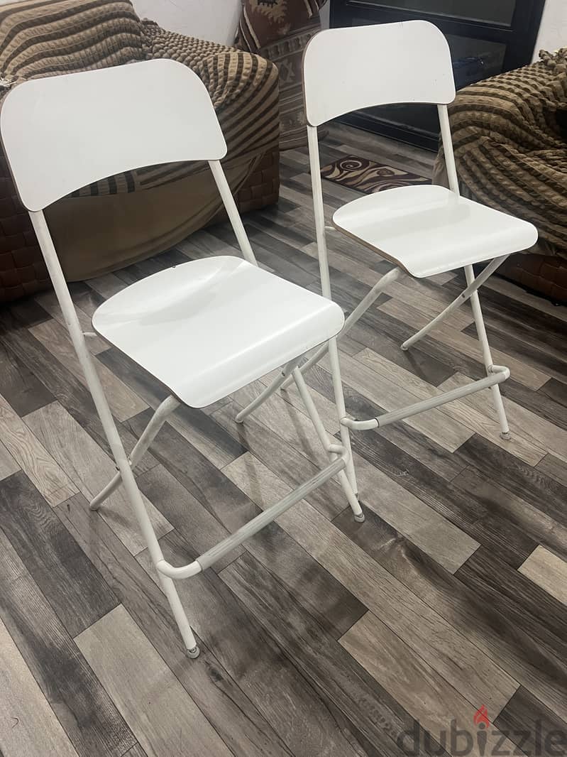 IKEA bar stool with backrest or foldable high chair for sale 0